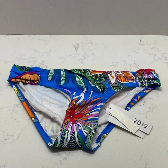 NWT Trina Turk Blue Printed Bikini Bottom Swimsuit - Picture 1 of 5